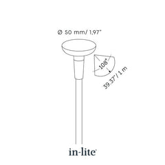 In-lite MINI SWAY LIGHT HEAD Pearl Grey 12v LED Low Voltage Outdoor Post Lights