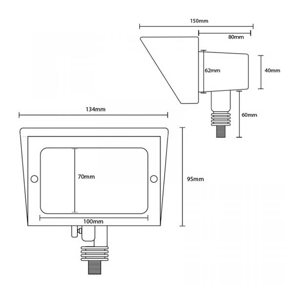 Lumena CHARLESTON COBRA Maxi-Flood 12v VERSA Plug & Play Outdoor Spotlights