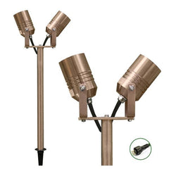 Low Voltage Garden Lights, Lumena AlvaLED 12v Outdoor Twin Spotlight - cocoa