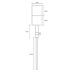 Low Voltage Garden Lights, Lumena Ultra 60 12v Outdoor Spotlight Line Drawing