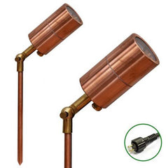 VERSA 12v Plug and Play Garden Lights, Ultra 60 natural copper finish outdoor LED spotlights - LUMENA original product.