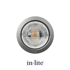 in-lite BIG FLUX ASYMMETRIC 12v Outdoor Ground light for recessed lighting with a pearl grey bezel ring. in-lite official brand product, original architectural lighting fixture designed and manufactured by in-lite.
