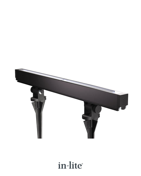 in-lite EVO FLOOD 12v Outdoor ground floodlight with adjustable mounting brackets and ground stakes. in-lite official brand product, original lighting fixture designed and manufactured by in-lite.