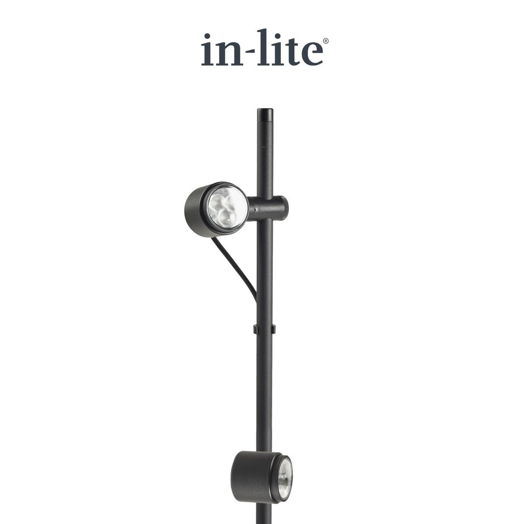 in-lite MINI SCOPE DUO 12v Outdoor spotlights mounted on an adjustable stand. in-lite official brand products, original lighting fixtures designed and manufactured by in-lite.