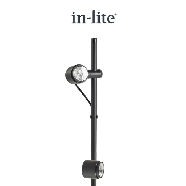 in-lite MINI SCOPE DUO 12v Outdoor spotlights mounted on an adjustable stand. in-lite official brand products, original lighting fixtures designed and manufactured by in-lite.