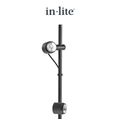in-lite MINI SCOPE DUO 12v Outdoor spotlights mounted on an adjustable stand. in-lite official brand products, original lighting fixtures designed and manufactured by in-lite.