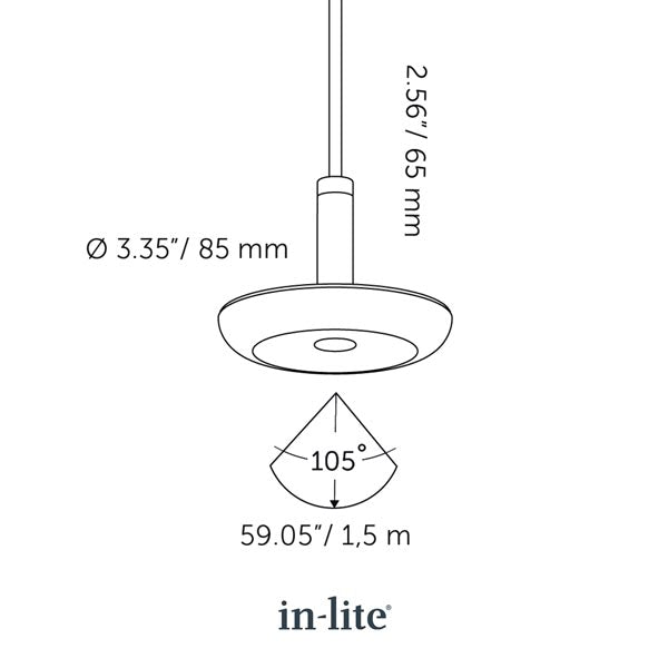 in-lite 12v outdoor lights sway pendant line drawing