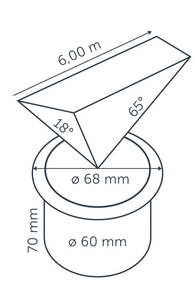 Technical drawing of in-lite BIG FLUX ASYMMETRIC 12v Outdoor Ground Lights for recessed lighting with dimensions labeled.