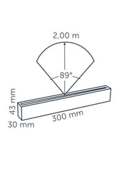Technical drawing of in-lite EVO GROUND 300 12v Outdoor landscape linear ground light with dimensions and specifications labeled.