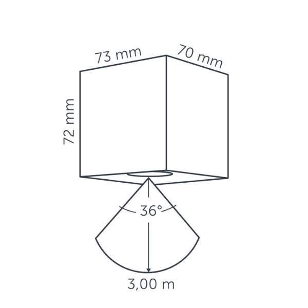 Technical drawing for in-lite BIG CUBID WHITE 12v Low Voltage LED Outdoor Wall Light.
