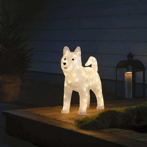Konstsmide Acrylic LED Husky Dog Outdoors
