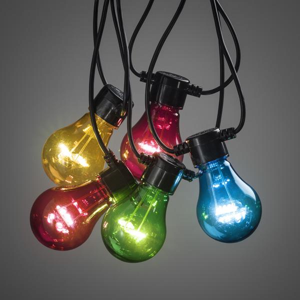 Konstsmide festoon led light set coloured LED 2378-500