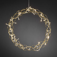 Konstsmide METAL WREATH GOLD COLOURED With 45 Warm White LEDs - Low Voltage Indoor Decorative Lights