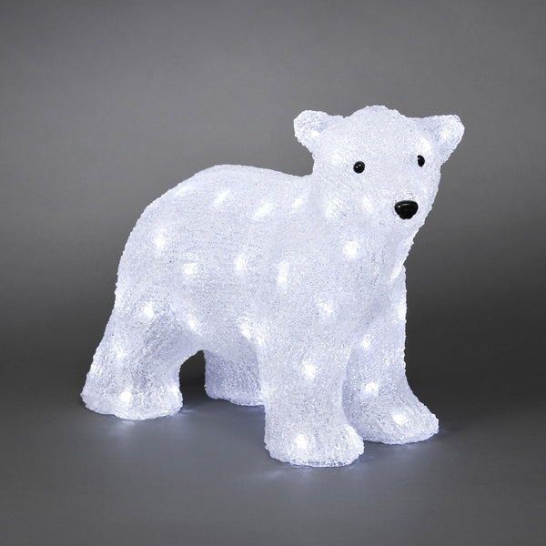 Konstsmide acrylic standing polar bear 64 LED