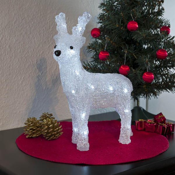 Konstsmide acrylic reindeer decorating side table