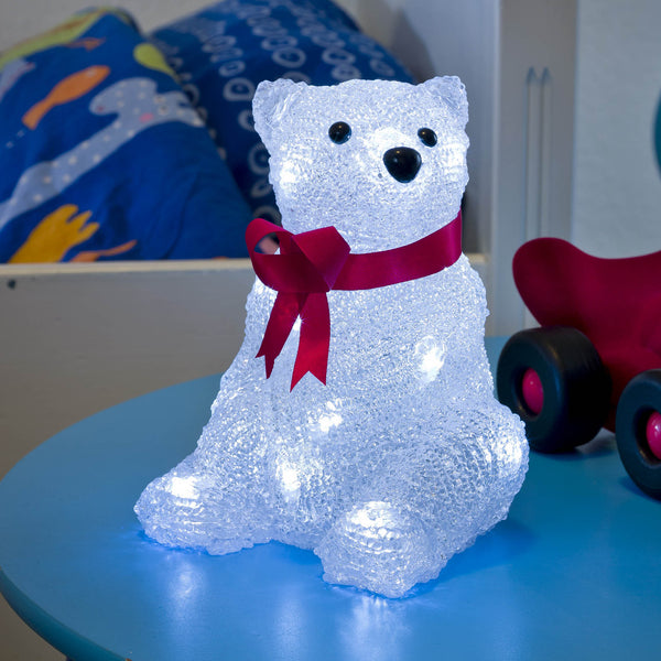 Konstsmide SITTING BEAR With 16 White LEDs  - Low Voltage Indoor Decorative Lights