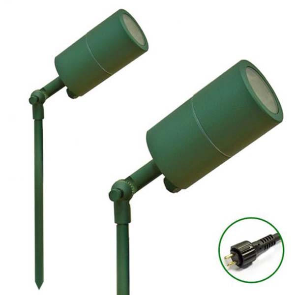 VERSA 12v Plug and Play Garden Lights, Ultra 60 garden green finish outdoor LED spotlights - LUMENA original product.