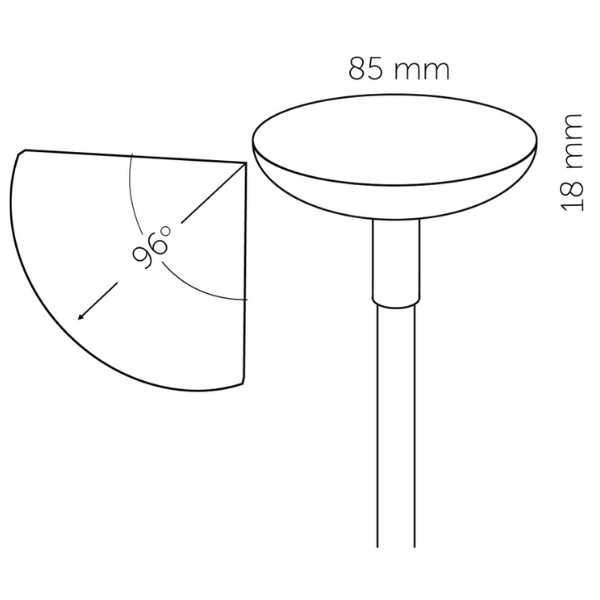 Technical Drawing, in-lite SWAY LIGHT HEAD. 12v LED Low Voltage Outdoor Post Light.